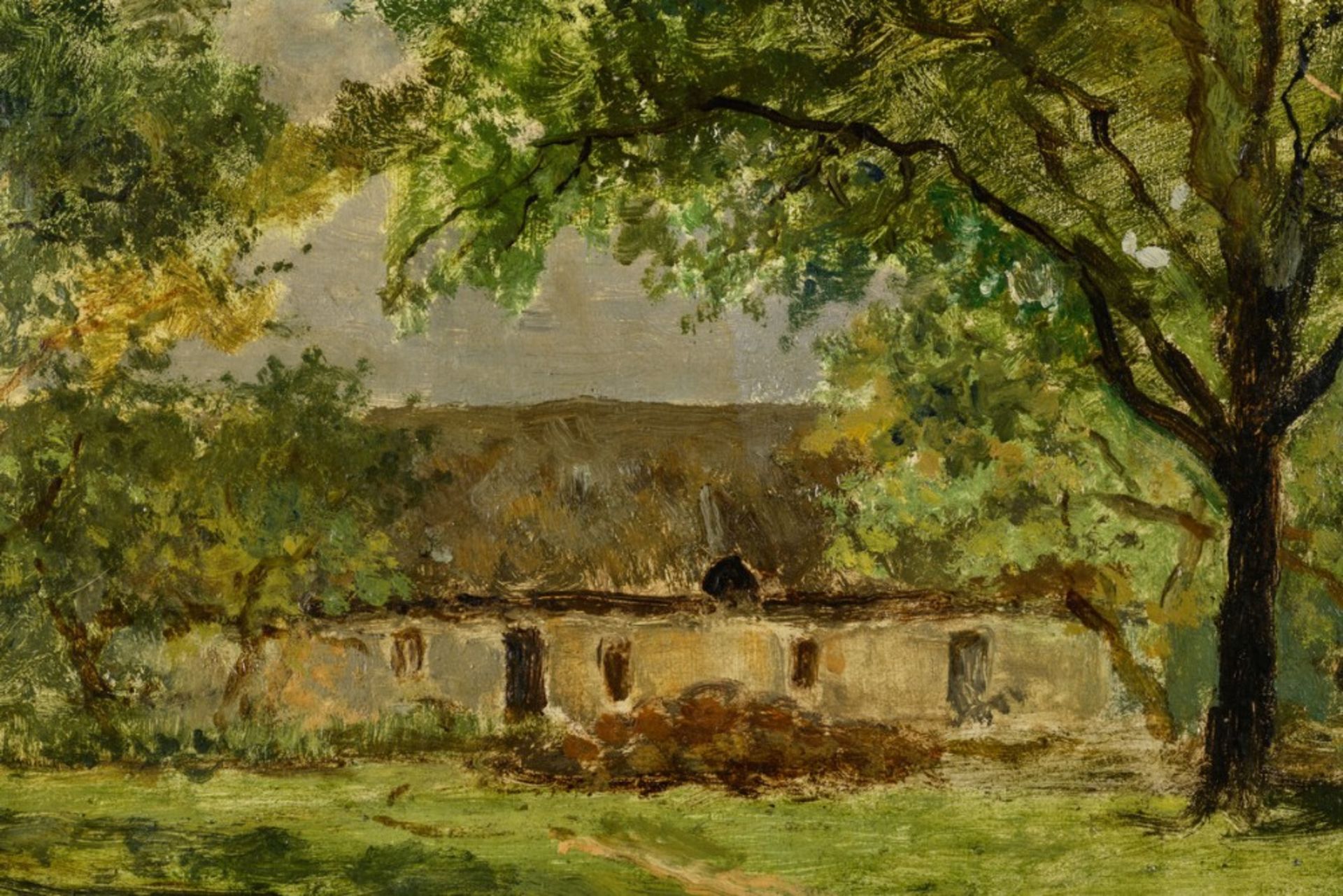 Cesar De Cock: painting (o/c) 'farmhouse' (31x46cm) - Image 4 of 5