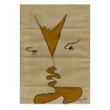 A colored drawing 'the kiss', signed Jean Cocteau 1922 (70x50cm) (*)