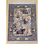 Persian carpet 'horseback riders' (153x111cm)