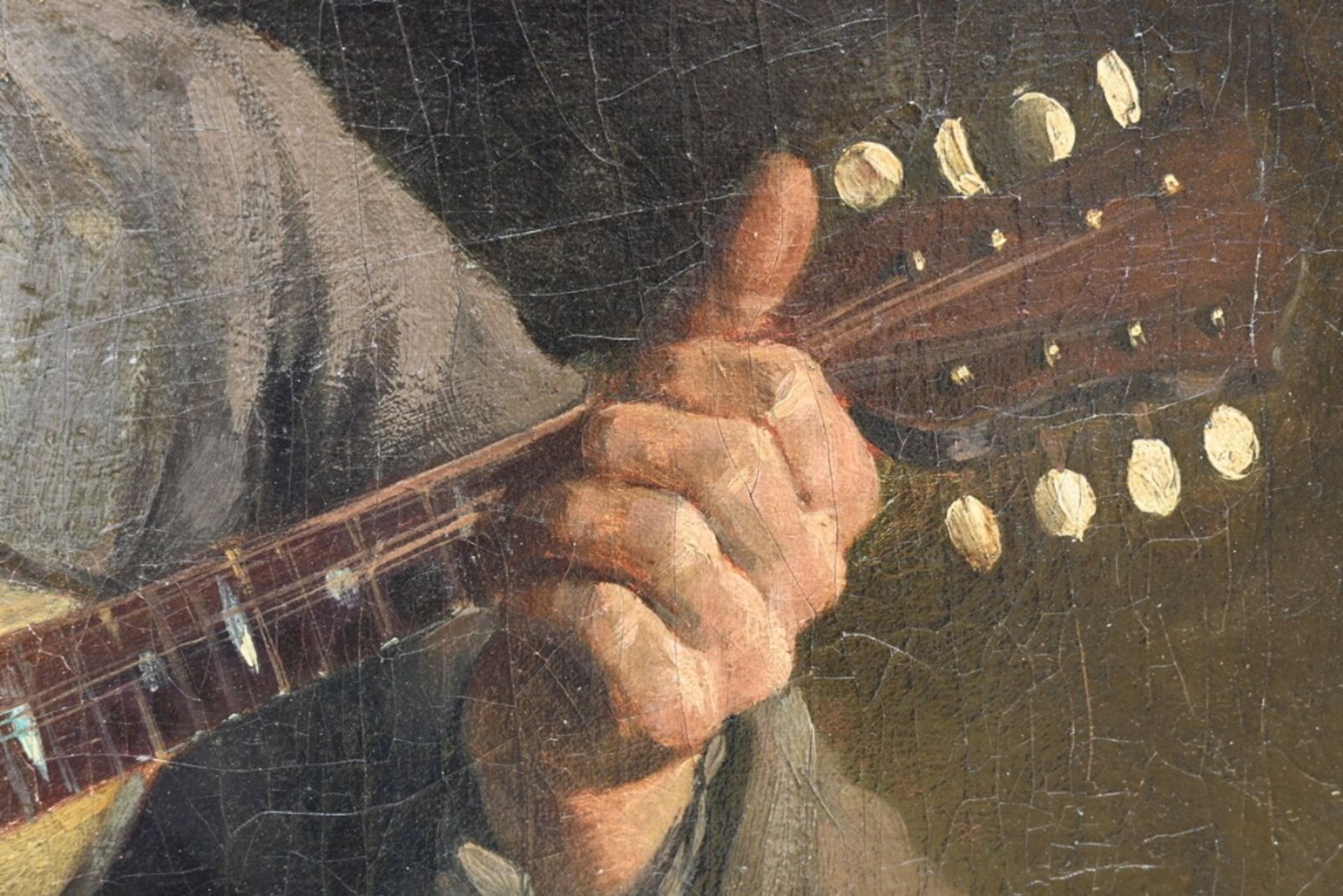 Anonymous (19th century): painting (o/c) 'musician with mandolin' (55x70cm) (*) - Bild 3 aus 5