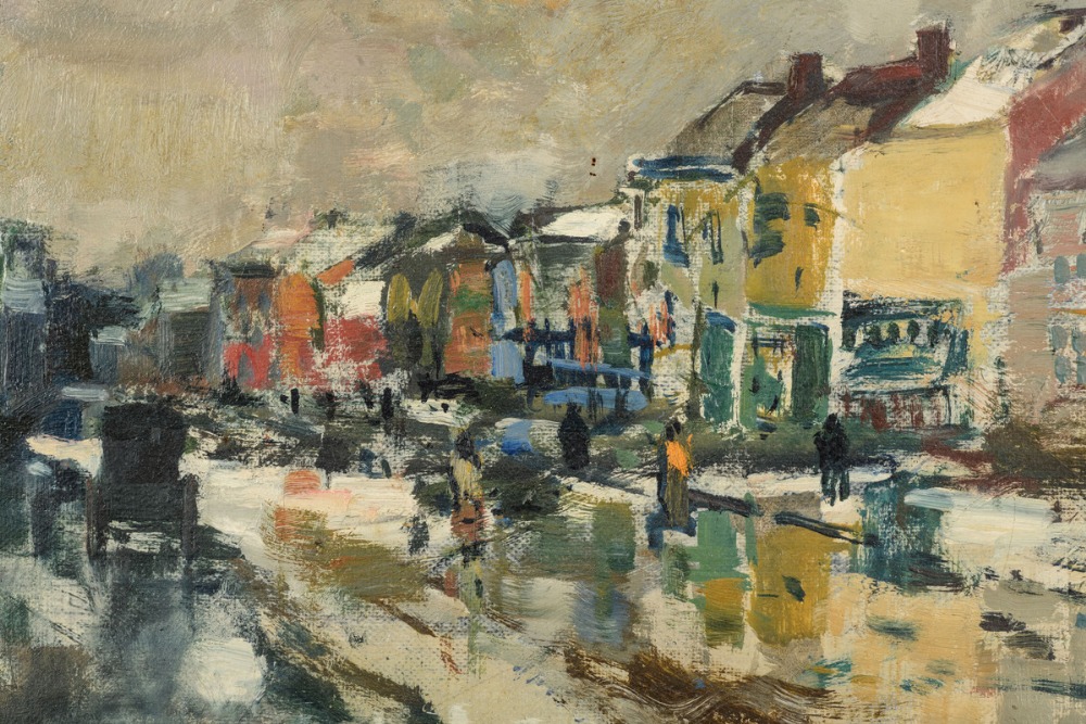 Albert Saverys: painting (o/c) 'city view' (60x80cm) (*) - Image 4 of 6