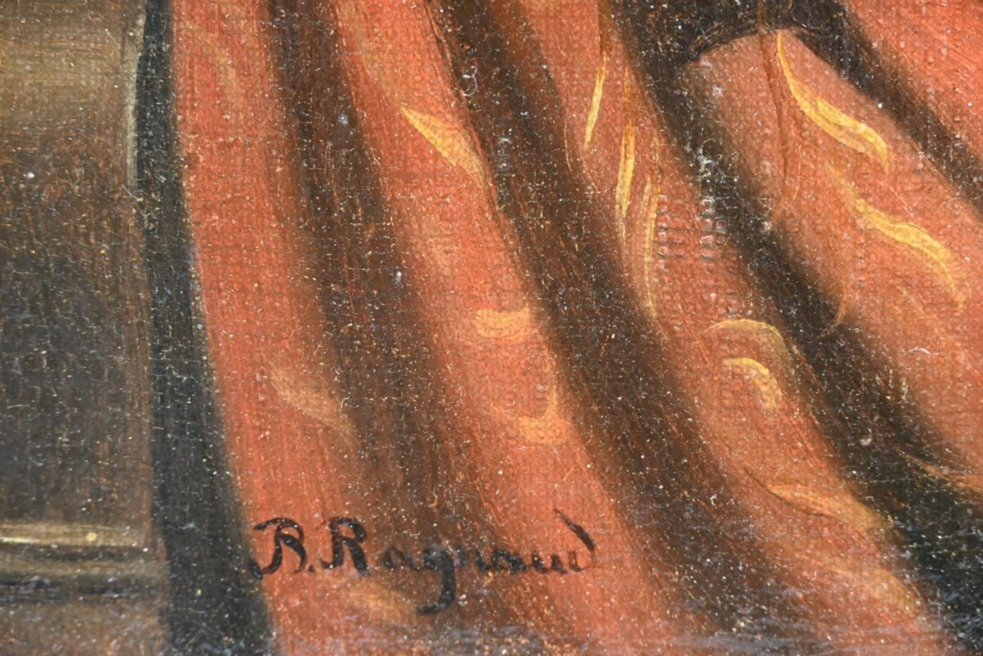 R. Raynaud: two paintings (o/c) 'Neapolitan scenes' 2x(h46x38cm) - Image 2 of 6
