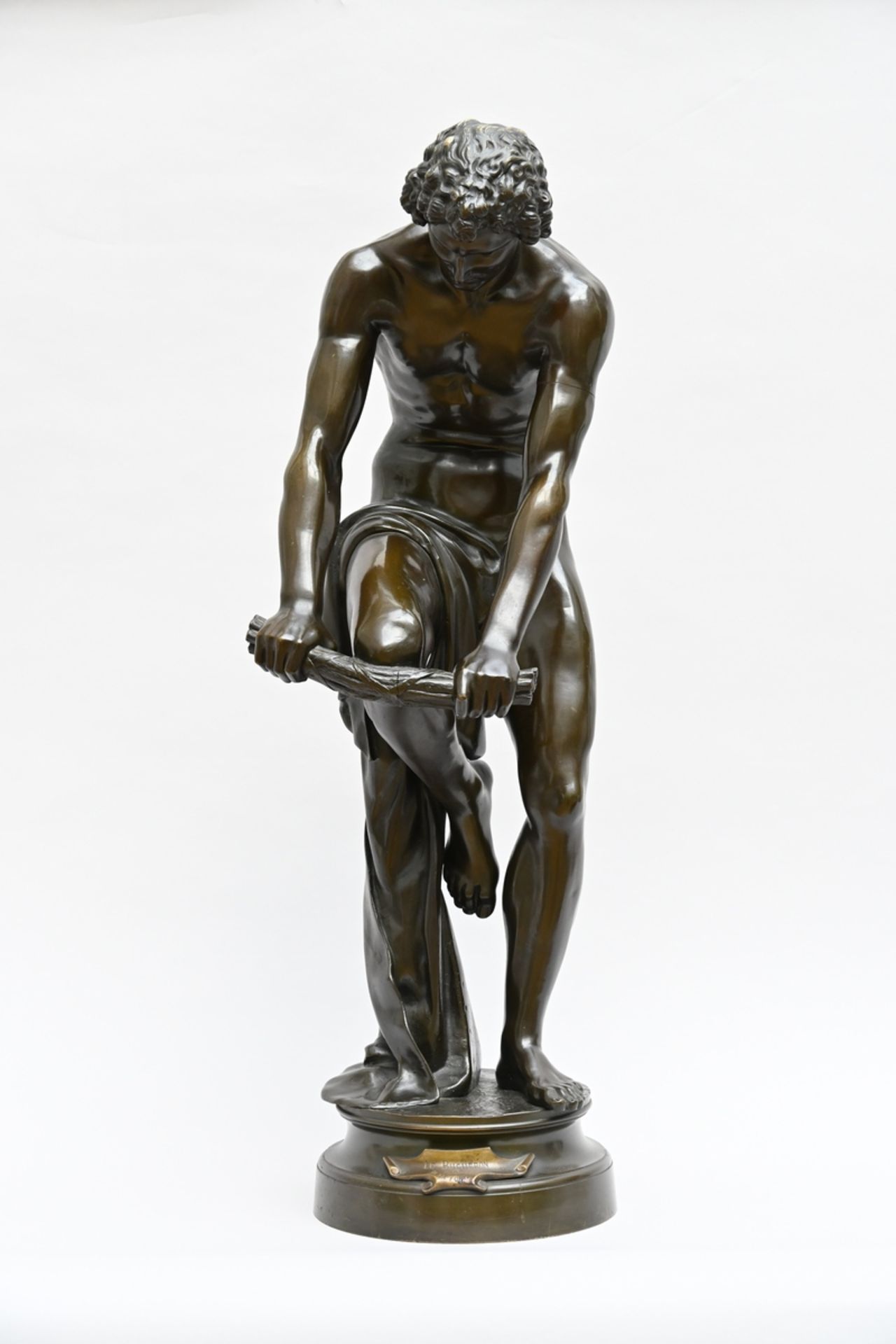 Louis-LÈopold Chambard: a large bronze sculpture 'le bucheron' (h88cm) (*)