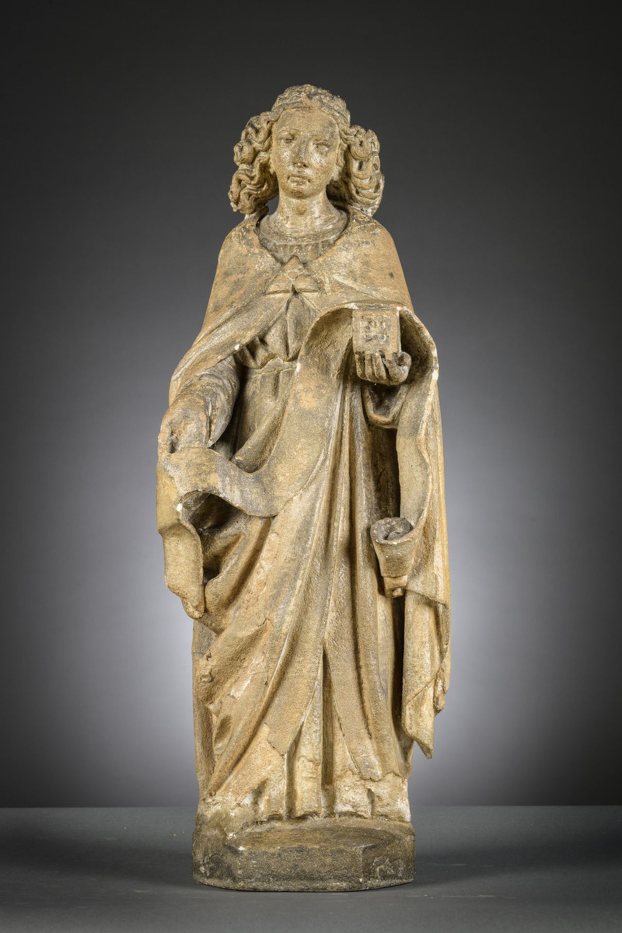 A sandstone sculpture 'Saint John Baptist', 16th century (h60cm) (*)