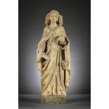 A sandstone sculpture 'Saint John Baptist', 16th century (h60cm) (*)