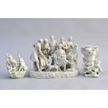 Collection of p‚te tendre: a large 19th century sculpture and two smaller 18th century pieces (