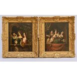 R. Raynaud: two paintings (o/c) 'Neapolitan scenes' 2x(h46x38cm)