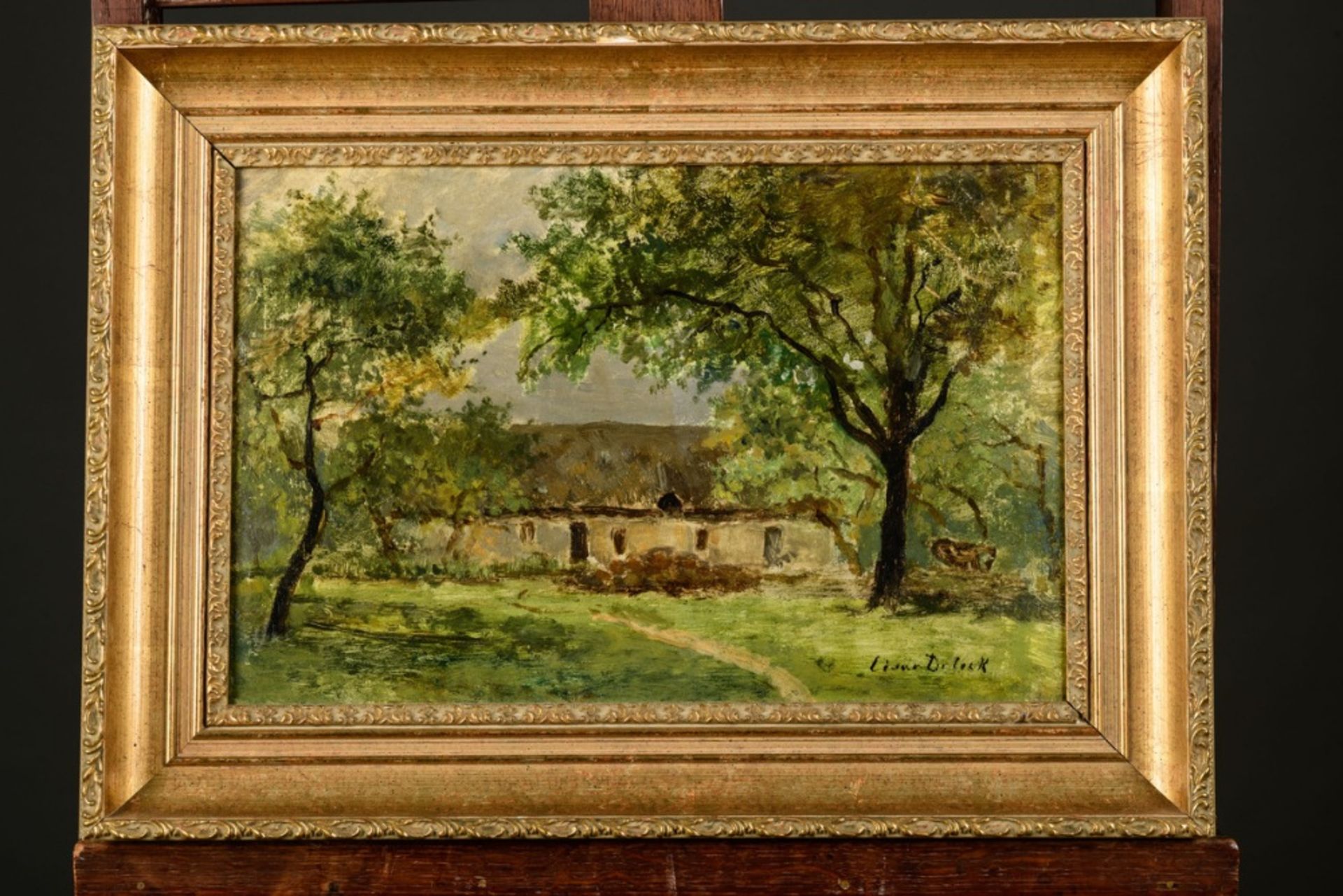 Cesar De Cock: painting (o/c) 'farmhouse' (31x46cm) - Image 2 of 5