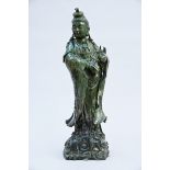 A large Chinese guanyin in stone, 20th century (h80cm) (*)