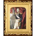 Alexandre de La Tour: painting on porcelain 'King Leopold I' (33x28cm with frame)