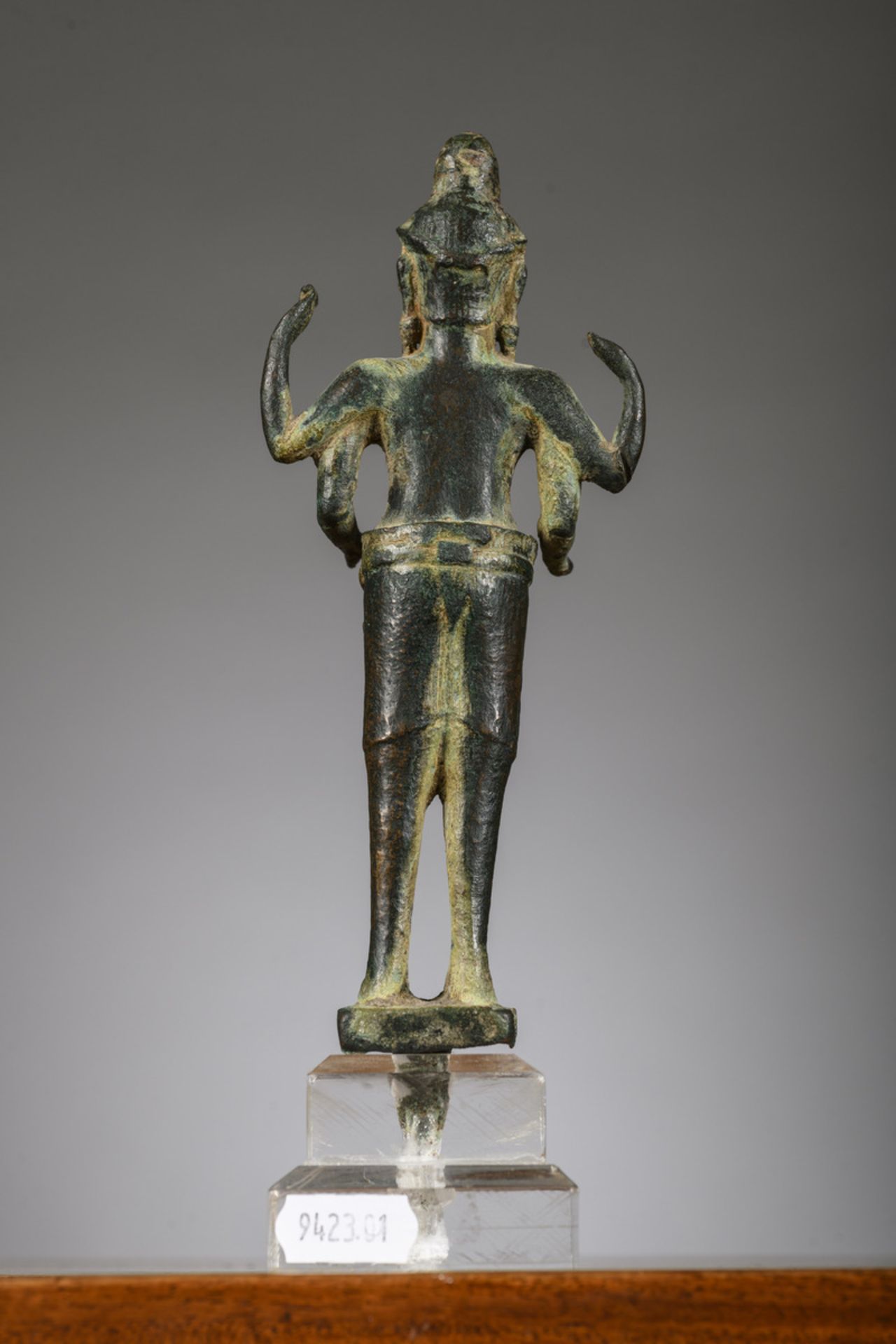 Cambodian statue in bronze, Vishnu (h18cm) (*) - Image 3 of 4