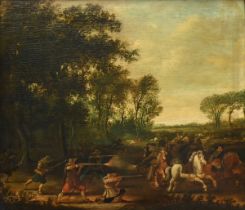Anonymous (17th century): painting (o/p) 'cavalry battle scene' (40x46cm)(*)