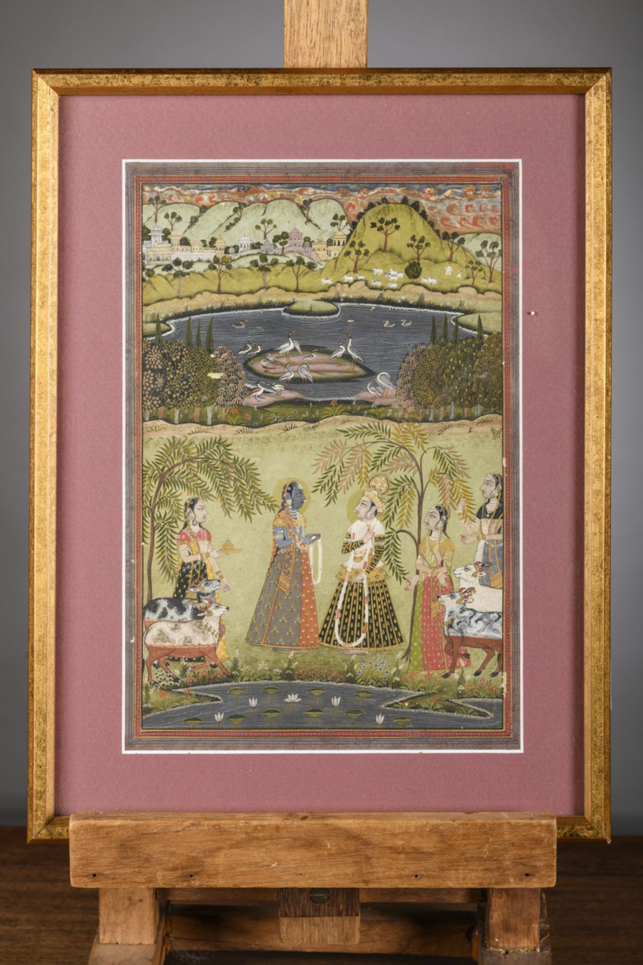 Indian miniature 'marriage scene of Shiva and Parvati'(27.5x18.5cm) - Image 2 of 5