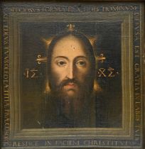 Anonymous (17th-18th century): painting (o/p) 'Shroud of Christ' (45x42cm) (*)