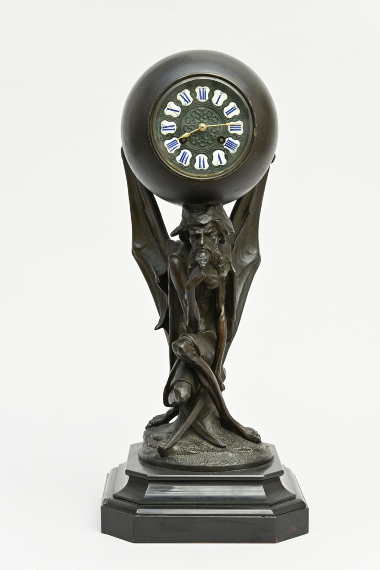 Clock in zamack 'devil' by Lemaire, 19th century (h56cm) (*)