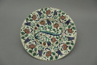 Boch: Earthenware dish, Iznik style (dia 50cm)