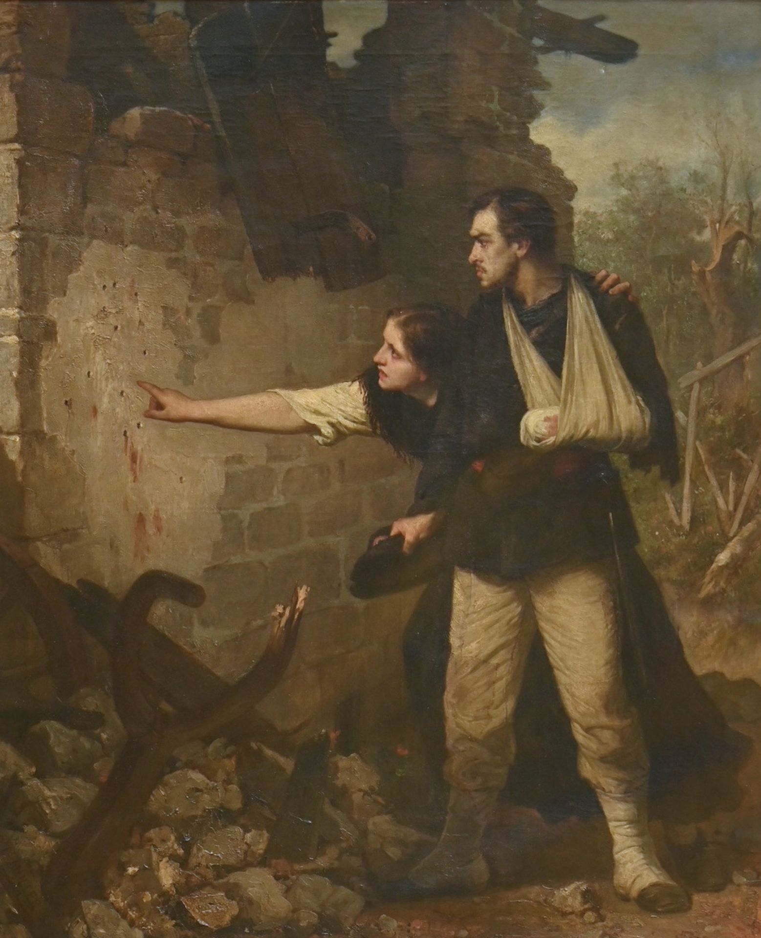 Charles Louis M¸ller (1870): painting (o/c) 'wounded soldier' (96x80cm) (*)