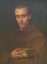 Alexandre Robert (1869): painting (o/d) 'monk' (73x54cm) (*)