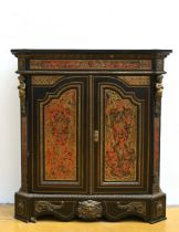 Napoleon III two-door cabinet with boulle inlaywork, 19th century (113x104x42cm) (*)