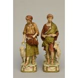 A pair of Royal Dux figures 'shepherds' (h54.5cm)
