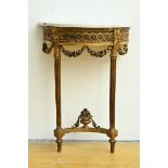 A gilt console table in Louis XVI style (h82cm) (*)