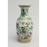 Chinese famille rose vase 'roosters', 19th century (h45cm)