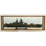 Large scale model of a French warship 'Richelieu' (56x173x30cm)