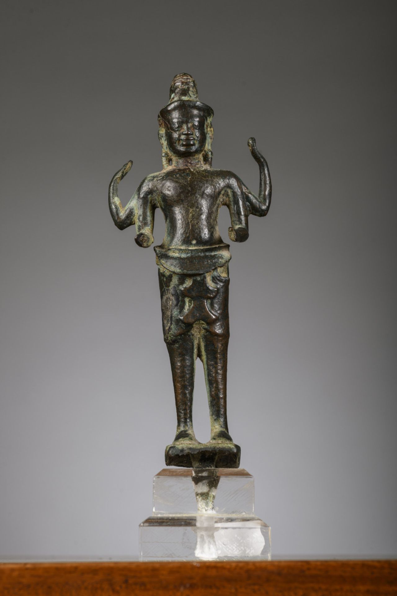 Cambodian statue in bronze, Vishnu (h18cm) (*)