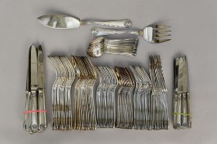 A 12-piece silverplated cutlery set, Wiskemann