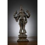 Indian statue in bronze 'Vishnu', 17th century (h22cm)
