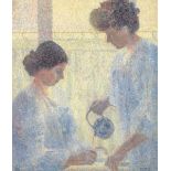 O. Verlot: painting (o/c) 'two ladies' (82x71cm)