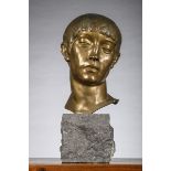 P. Bares: bust in bronze 'young man' (height bronze 32.5cm)
