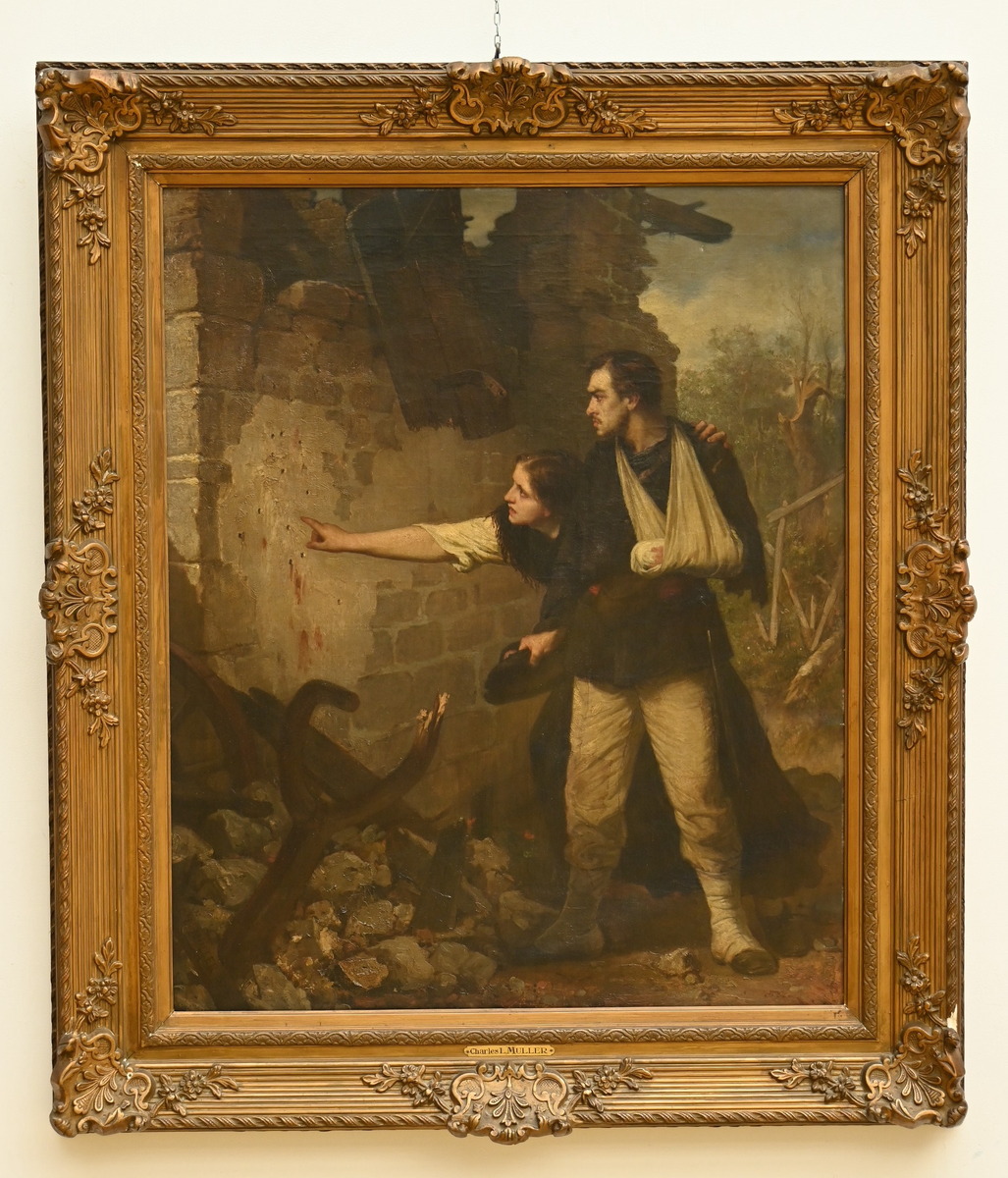 Charles Louis M¸ller (1870): painting (o/c) 'wounded soldier' (96x80cm) (*) - Image 2 of 5