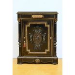 Napoleon III cabinet with bronze and marble plaques (110x86x42cm)