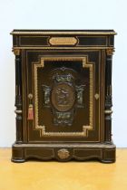 Napoleon III cabinet with bronze and marble plaques (110x86x42cm)