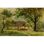 Cesar De Cock: painting (o/c) 'farmhouse' (31x46cm)