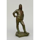 Constantin Meunier (posthumously): a bronze sculpture'the dock worker' (h49cm)