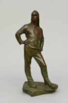 Constantin Meunier (posthumously): a bronze sculpture'the dock worker' (h49cm)