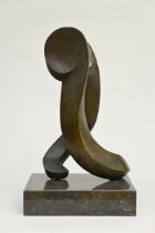 Abstract sculpture in bronze on a black marble base (h60cm)