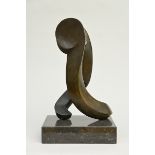 Abstract sculpture in bronze on a black marble base (h60cm)