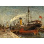 Louis Timmermans: paintings (o/c) 'harbour view' (h24x33cm)