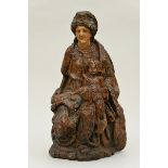 Carved wooden statue 'Virgin and Child', 17th century (72cm) (*)