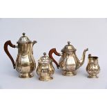 Four-part coffee set in silver (coffeepot h 28cm) (bruto weight 2180gr.)