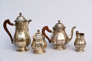 Four-part coffee set in silver (coffeepot h 28cm) (bruto weight 2180gr.)