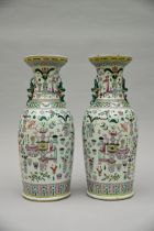 A pair of Chinese famille rose vases 'antiquities' (h61cm) (*)