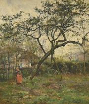 Jos De Mey: painting (o/c) 'orchard' (65x55cm)