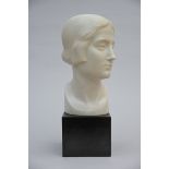Leon Sarteel: statue 'bust in white marble' (h36cm) (*)