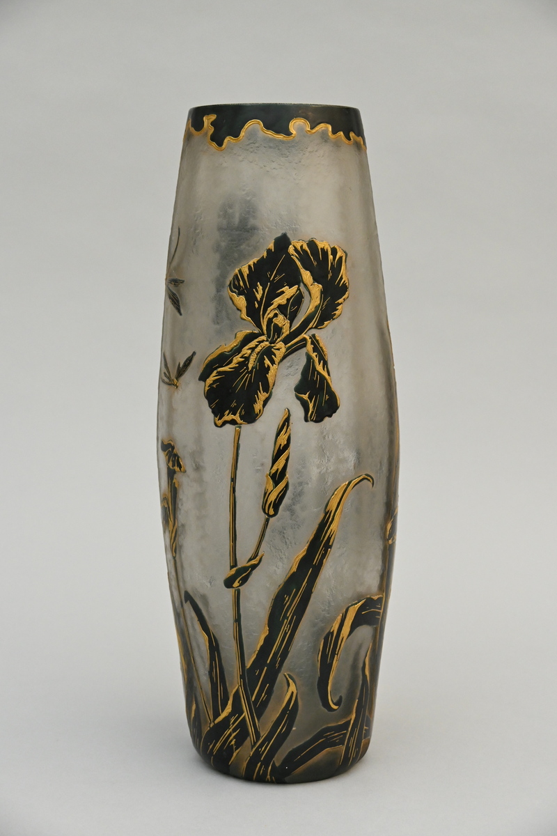 Art Nouveau vase in glass signed 'St. Denis', Legras (h49cm) - Image 4 of 7