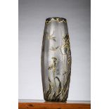 Art Nouveau vase in glass signed 'St. Denis', Legras (h49cm)