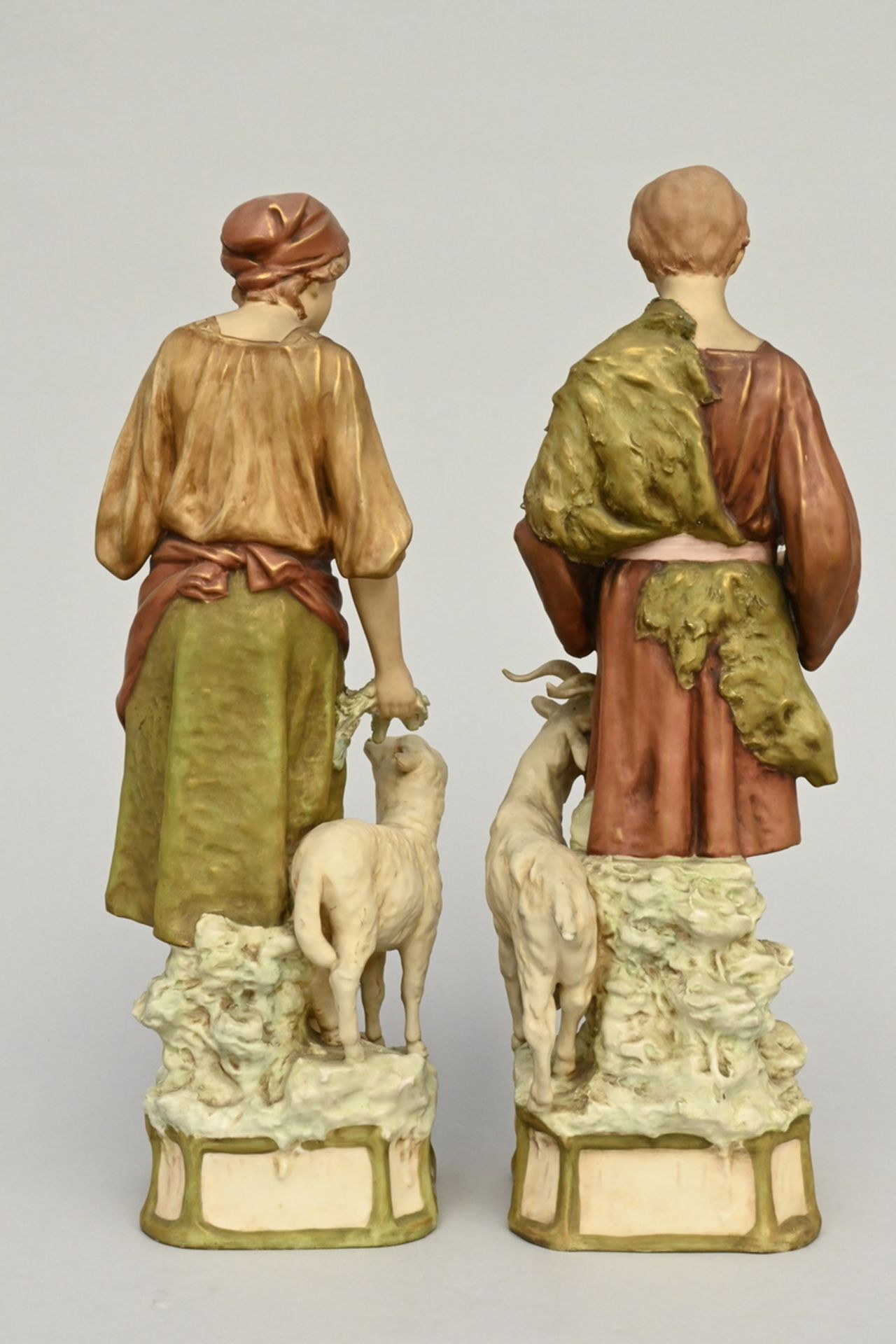 A pair of Royal Dux figures 'shepherds' (h54.5cm) - Bild 2 aus 3